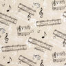 Dekorationsstof Halvpanama musikalsk – sort/natur,  thumbnail number 1