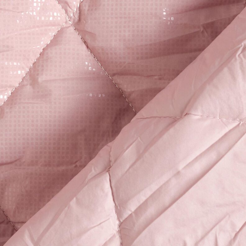 Quiltstof let glans romber – lys rosa,  image number 4