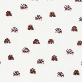 Musselin sm&aring; regnbuer, glat &ndash; elfenben/rosa, 