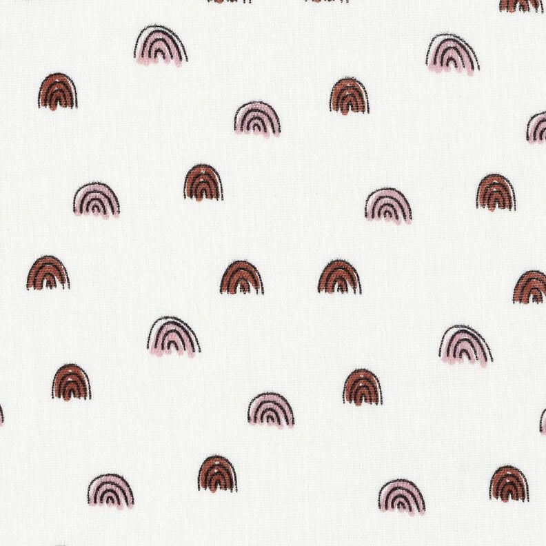 Musselin sm&aring; regnbuer, glat &ndash; elfenben/rosa,  image number 1