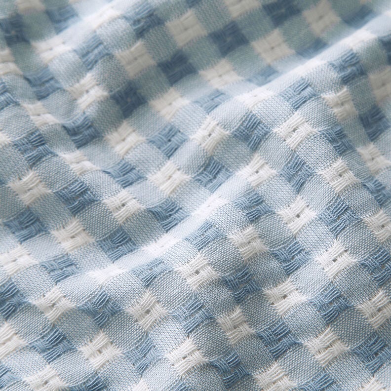 Bomuldsstof struktur-tern – hvid/lyseblå,  image number 2