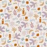 Bomuldsstof Cretonne abstrakte fugle – uldhvid/pastelviolet,  thumbnail number 1