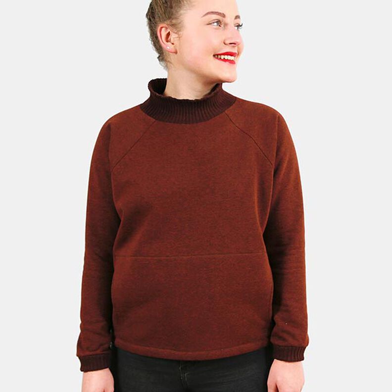 FRAU BETTI Flagermus-sweater med mavelomme og opretstående krave | Studio klippeklar | XS-XXL,  image number 3