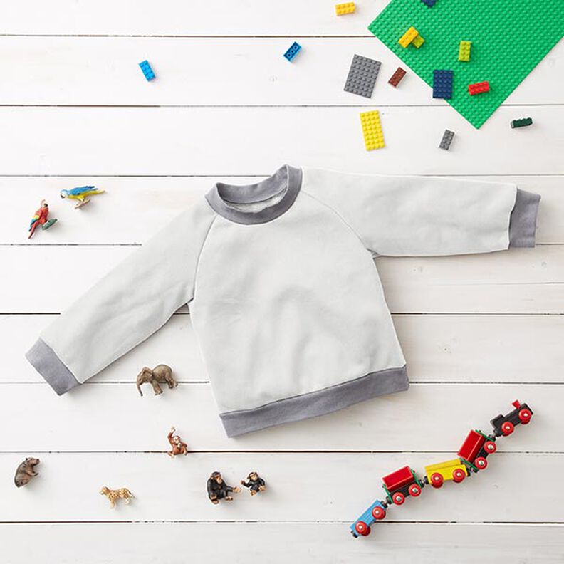 Alpefleece Hyggesweat Ensfarvet – uldhvid,  image number 8