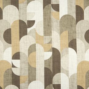 Mørklægningsstof abstrakte buer – kaki/lys taupe, 