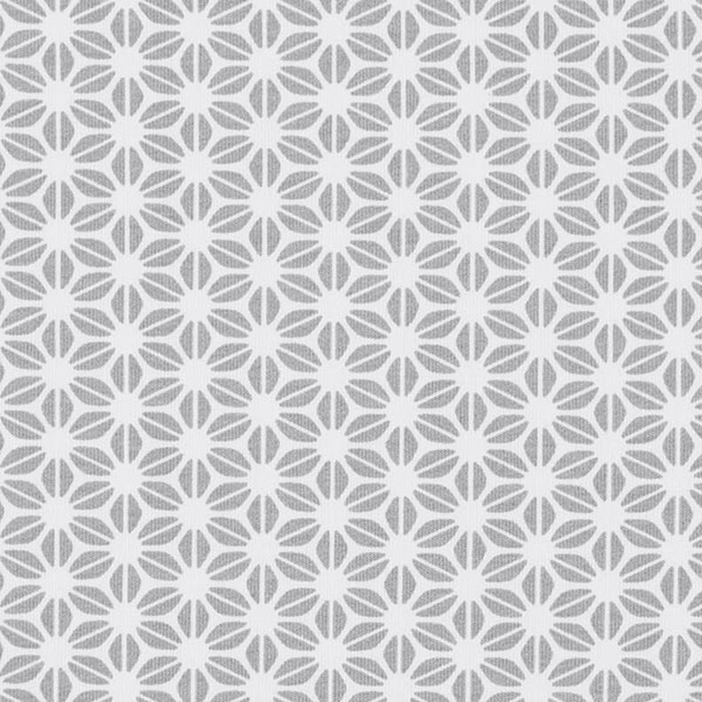 Bomuldsjersey abstrakt blomstermønster – uldhvid/grå,  image number 1