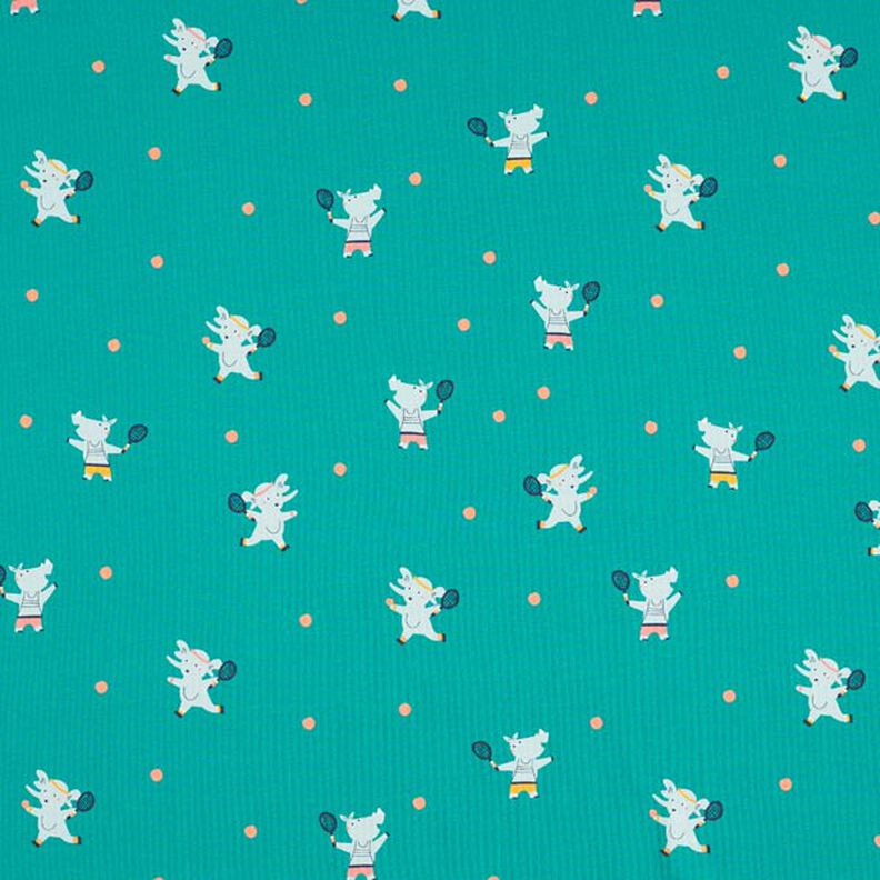 French Terry Sommersweat tennis-dyr | PETIT CITRON – petrol,  image number 1