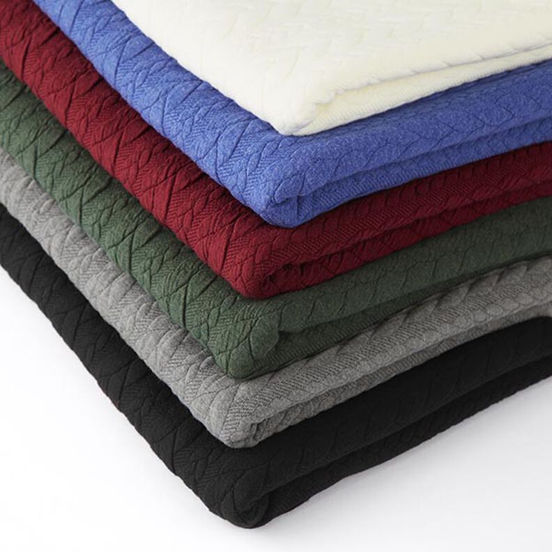 Jerseyjacquard Cloqué Fletmønster – mørkegrøn,  image number 5