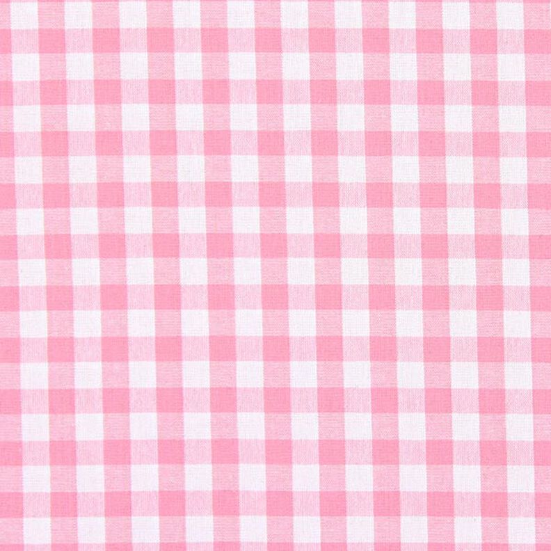 Bomuldsstof Vichy tern 1 cm – rosa/hvid,  image number 1