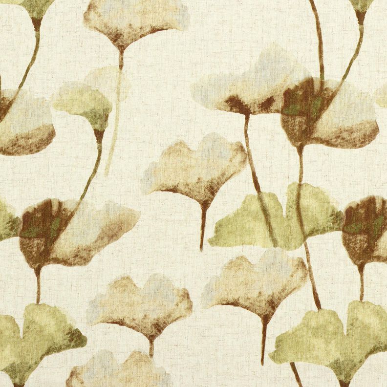 Viskose-hør-miks Ginkgo – lysebeige/kastaniebrun,  image number 1