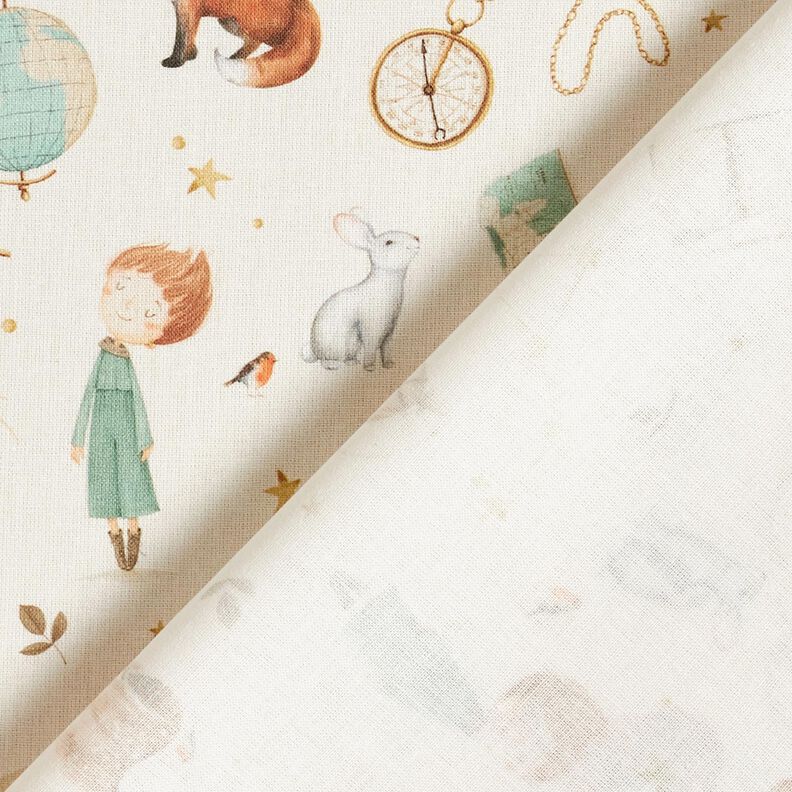 Bomuldspoplin Lille eventyrer Digitaltryk – elfenben,  image number 4