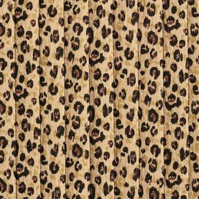 Musselin Quiltstof Leopardmønster – beige/sort, 