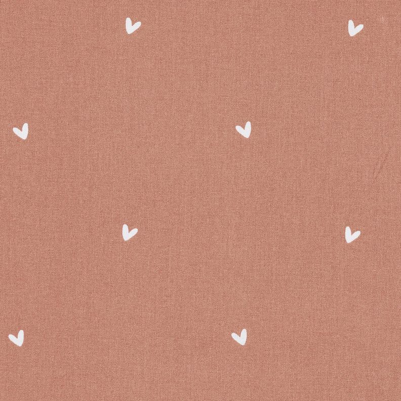 Bomuldspoplin fine hjerter – kobberfarvet,  image number 1