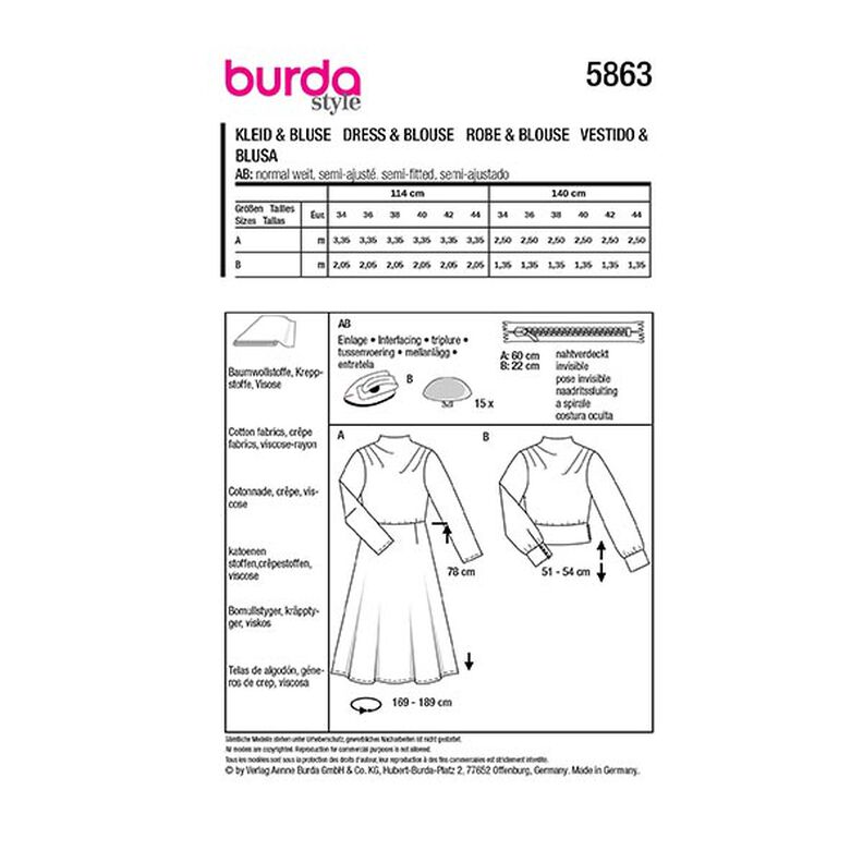 Kjole / Bluse | Burda 5863 | 34-44,  image number 9
