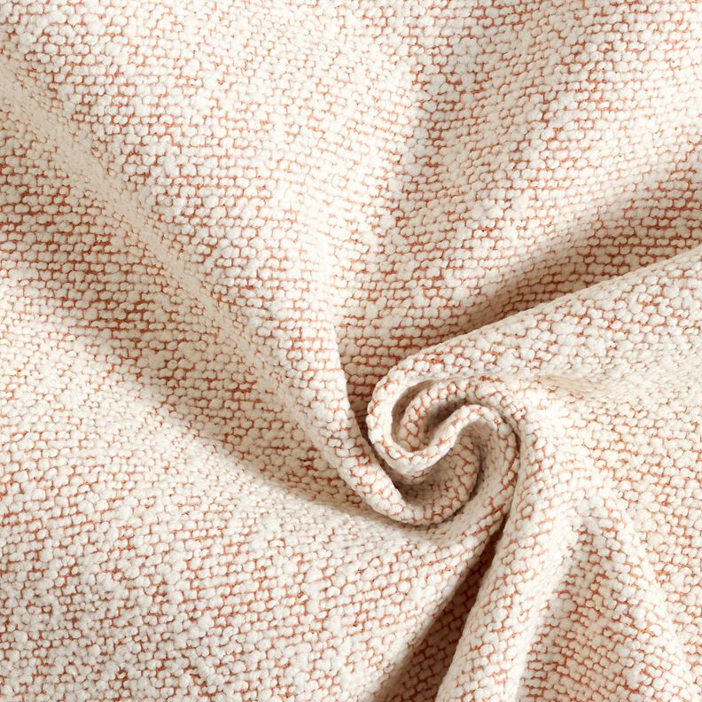 Outdoor stof fin bouclé – laksefarvet/uldhvid,  image number 1
