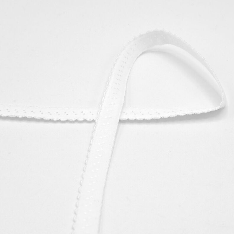 Elastisk kantb&aring;nd med blonder [20 mm] &ndash; hvid,  image number 1