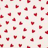 Bomuldsflonel hjerter | Poppy Fabrics – elfenben/karminrød,  thumbnail number 1