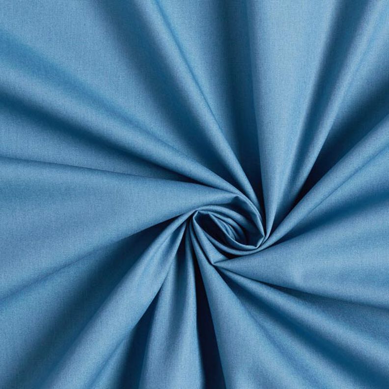 Bomuldspoplin Ensfarvet – jeansblå,  image number 1