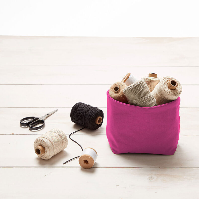 Bomuldsstof Cretonne Ensfarvet – purpur,  image number 7