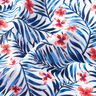 Badetøjsstof Blomster og palmevifter – hvid/indigo,  thumbnail number 2