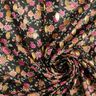 crêpe chiffon blomster og guldprikker – sort,  thumbnail number 3