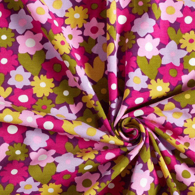 Bomuldsjersey farverige blomster | Poppy Fabrics – drue,  image number 3