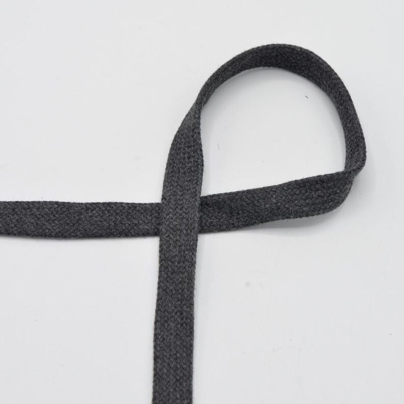 Flad kordel Hættetrøje Bomuld Melange [15 mm] – antracit,  image number 1