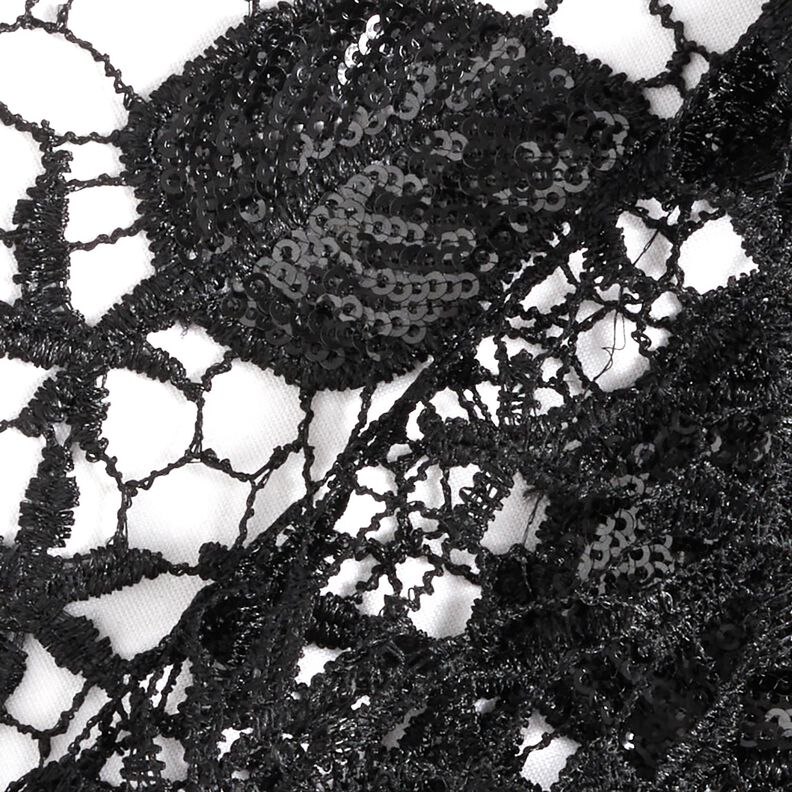 Blondestof med pailletter og bølgekant – sort,  image number 4