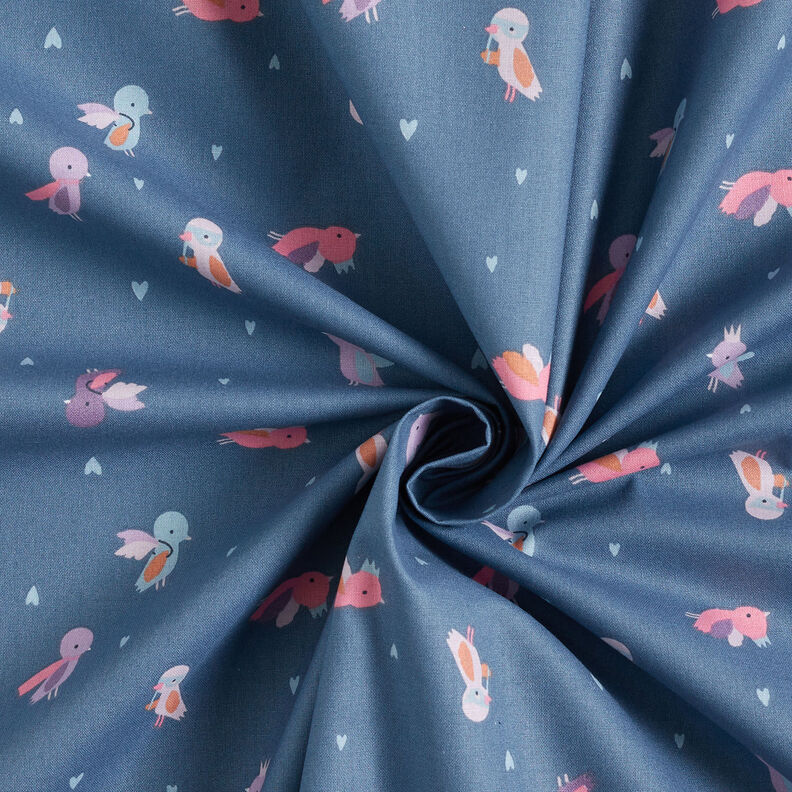 Bomuldspoplin fuglenes maskebal – blågrå,  image number 4