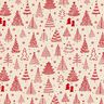 Bomuldsstof Cretonne søde grantræer – natur/karminrød,  thumbnail number 1