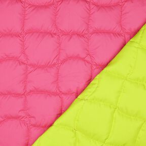 Quiltstof bølgemønstrede firkanter – neonpink/neongul, 