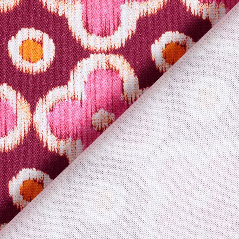 Dekorationsstof Canvas broderi-look – bordeaux/pink,  image number 4