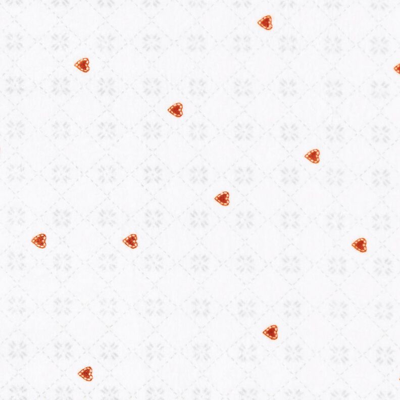 Hyggefleece diamanter og hjerter &ndash; elfenben/kobberfarvet,  image number 1