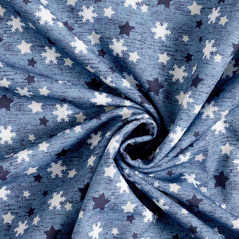 Sweatshirt lodden snefnug og stjerner Digitaltryk – blågrå,  image number 4