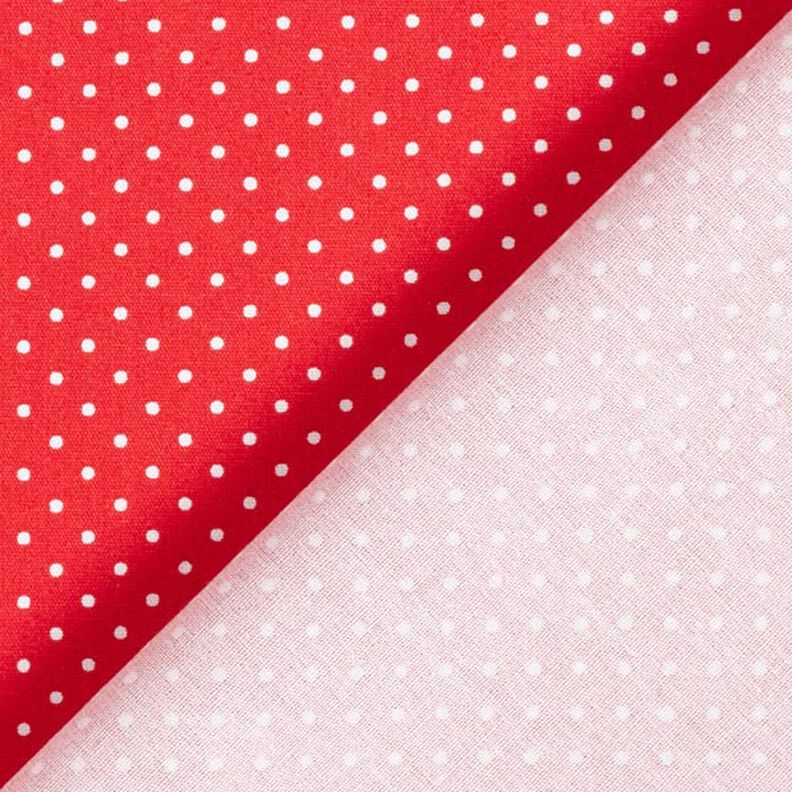 Bomuldspoplin små prikker – rød/hvid,  image number 6