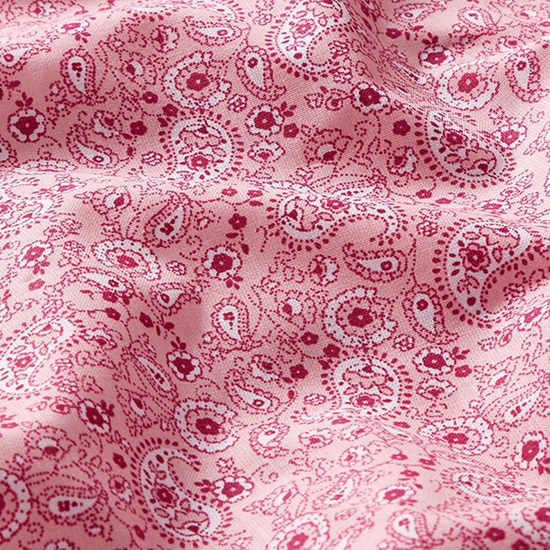 Bomuldsstof Cretonne Paisley – rosa,  image number 2