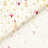 Bomuldsstof Poplin hjerter og stjerner – uldhvid/guld,  thumbnail number 4