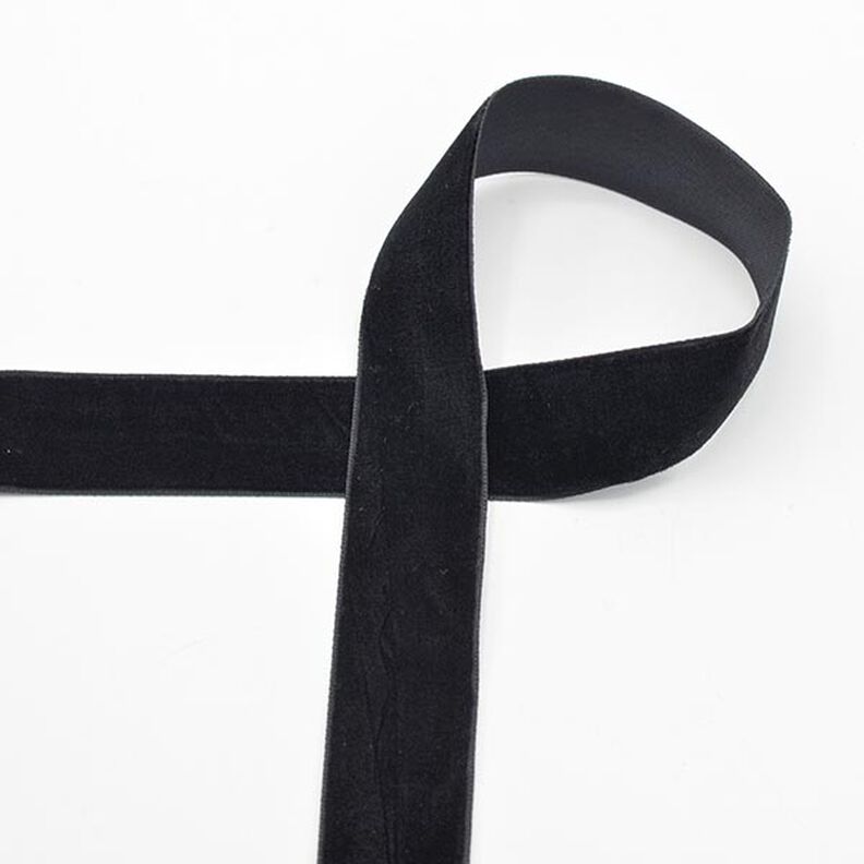 Fløjlsbånd [25 mm] – sort,  image number 1