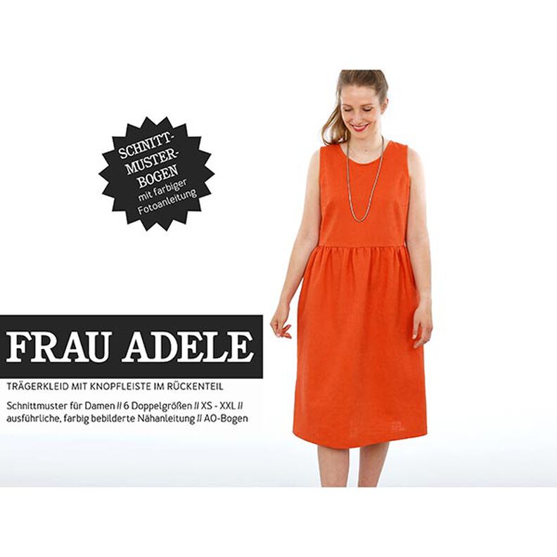 FRAU ADELE - stropkjole med knaplukning i ryggen, Studio Schnittreif  | XXS -  XXL,  image number 1