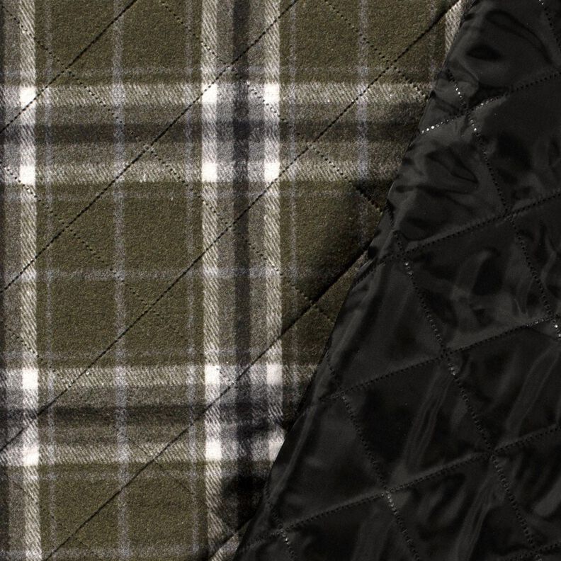 Quiltstof ternet – mørk olivengrøn/stengrå,  image number 2