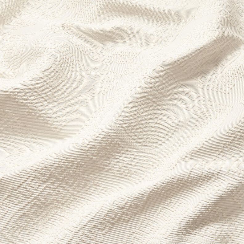 Dekorationsstof Jacquard dekorative romber 275 cm – uldhvid,  image number 2