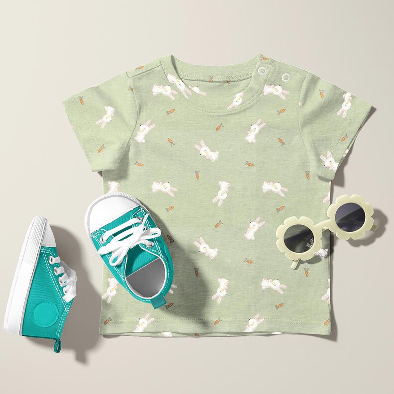 Bambus Bomuldsjersey Kanin og gulerod – greige,  image number 5