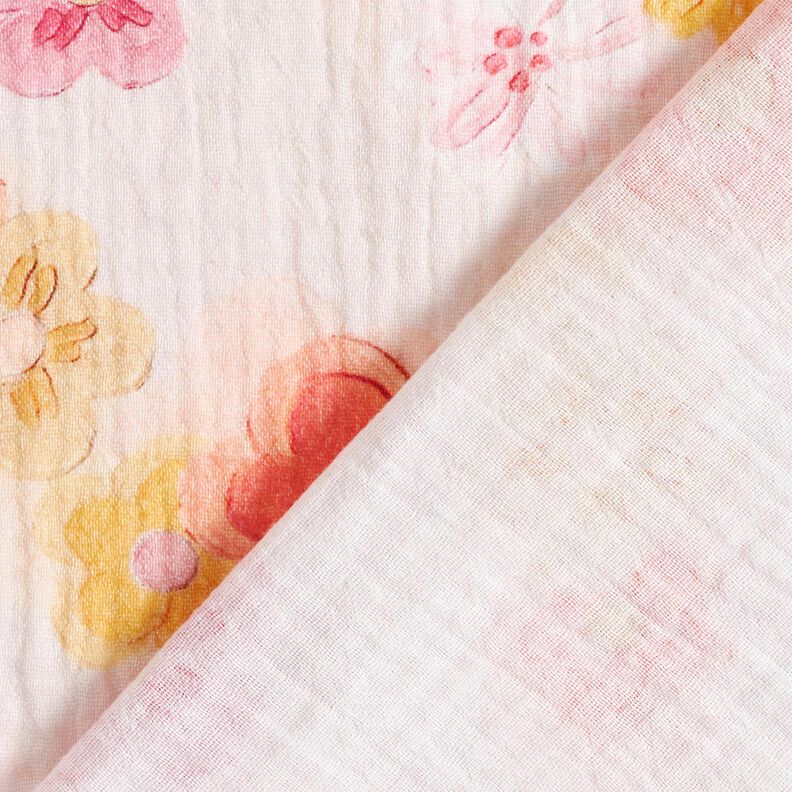 Musselin/Dobbelt-Crincle stof store blomster Digitaltryk – rosé,  image number 4