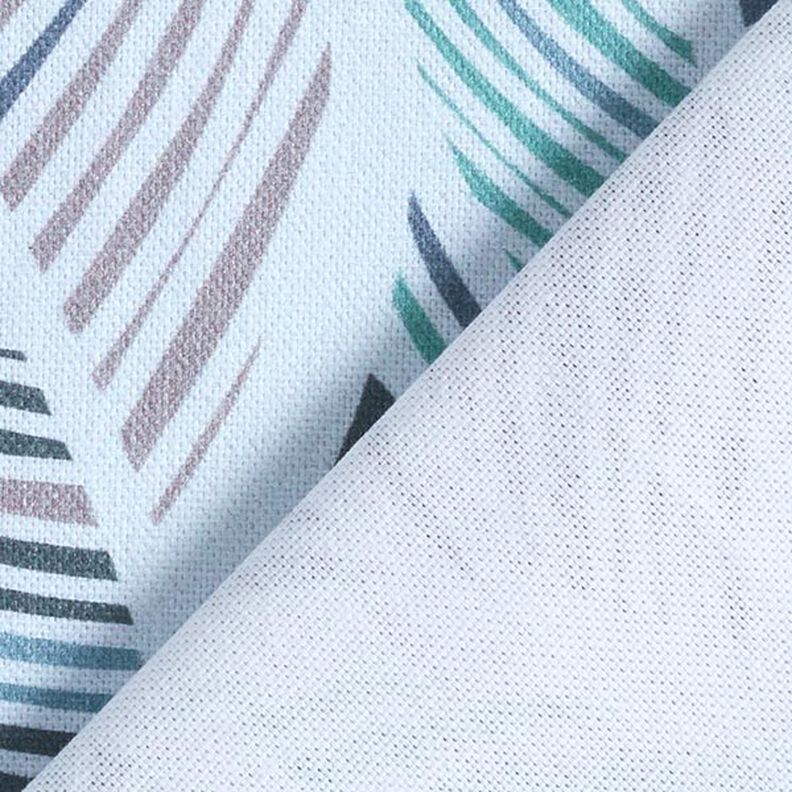 Dekorationsstof Halvpanama Bladmønster – blå,  image number 4