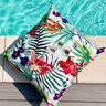 Outdoorstof Canvas Eksotiske blomster – hvid/grøn,  thumbnail number 6