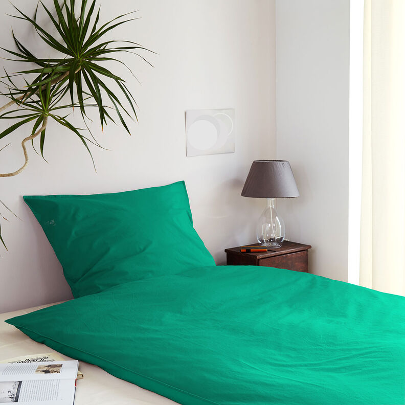 Bomuldsstof Cretonne Ensfarvet – enebærgrøn,  image number 6