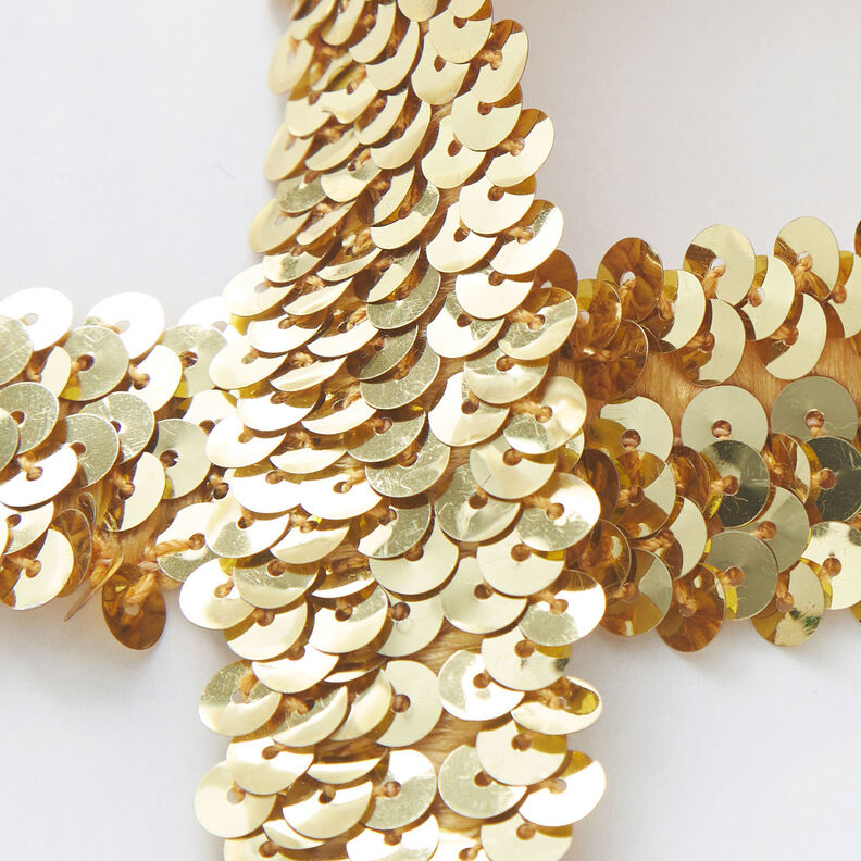 Elastisk pailletkant [30 mm] – guld,  image number 2