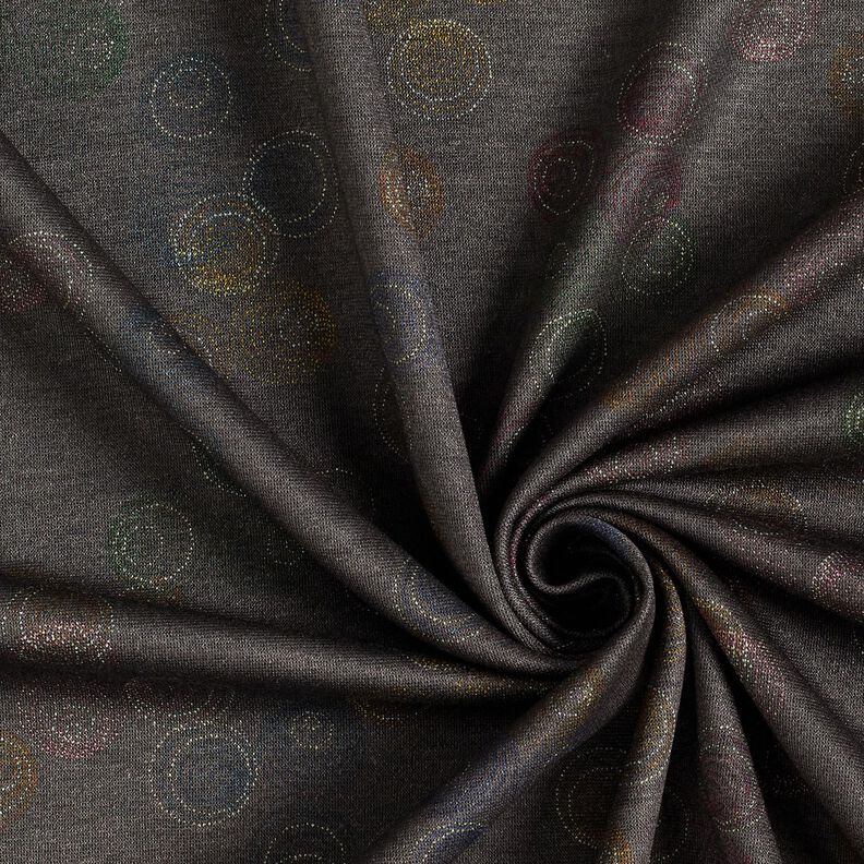 Viskosejersey farverige cirkler – stengrå,  image number 3