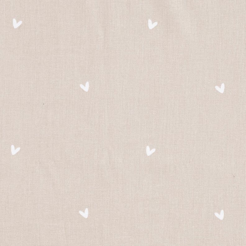 Bomuldspoplin fine hjerter – tågegrå,  image number 1