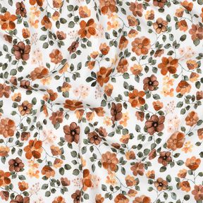 GOTS Bomuldsjersey efterårsblomster Digitaltryk – hvid/rosé, 